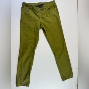 Black Diamond Women's 12 Olive climbing jeans cotton elastic *small stain back